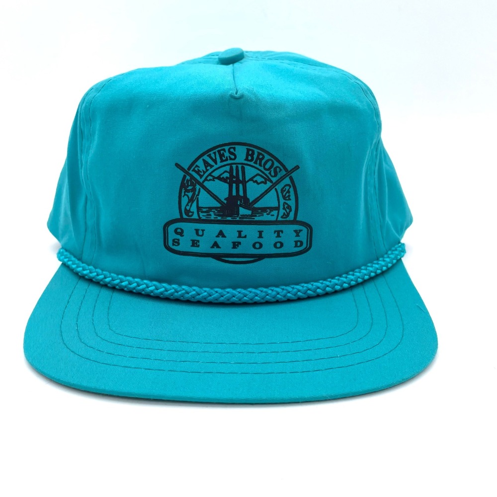 Kati Sportcap Hat Mens OS Teal Excellent Vintage Eaves Bros Seafood Rope Cap